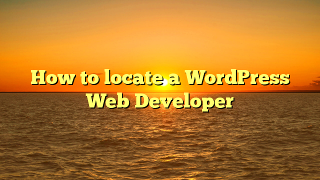 How to locate a WordPress Web Developer
