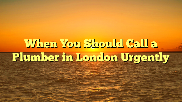 When You Should Call a Plumber in London Urgently