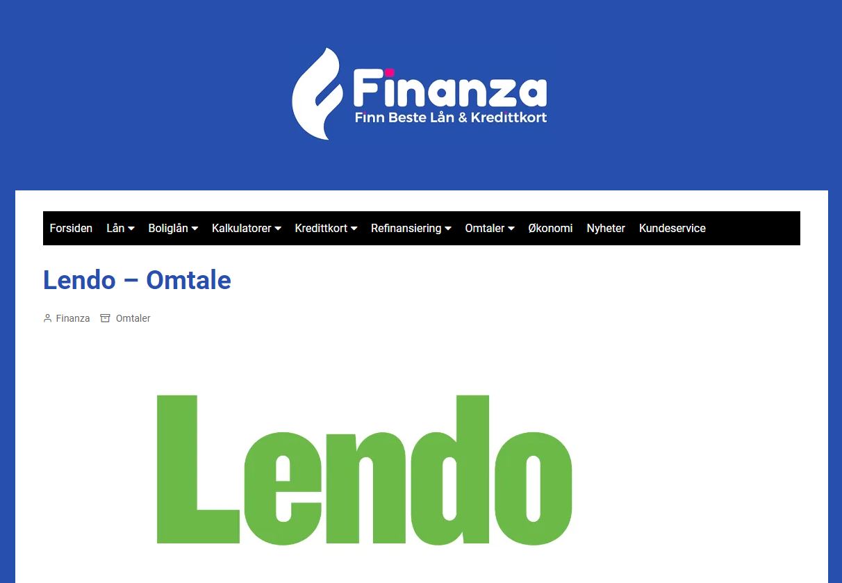 Lendo - A Norwegian Loan Agent For All Types of Loans